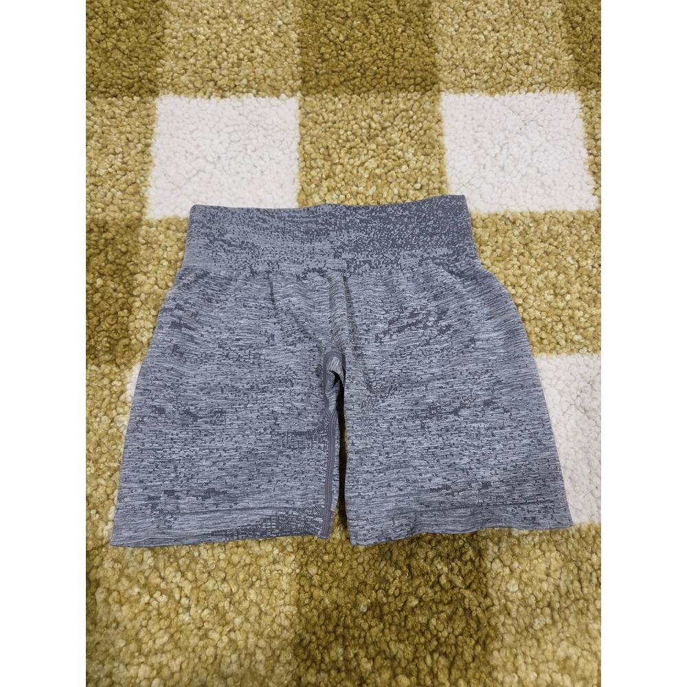 NVGTN Gray Marl Seamless High Waisted Workout Shorts Womens Small Gym Activewear